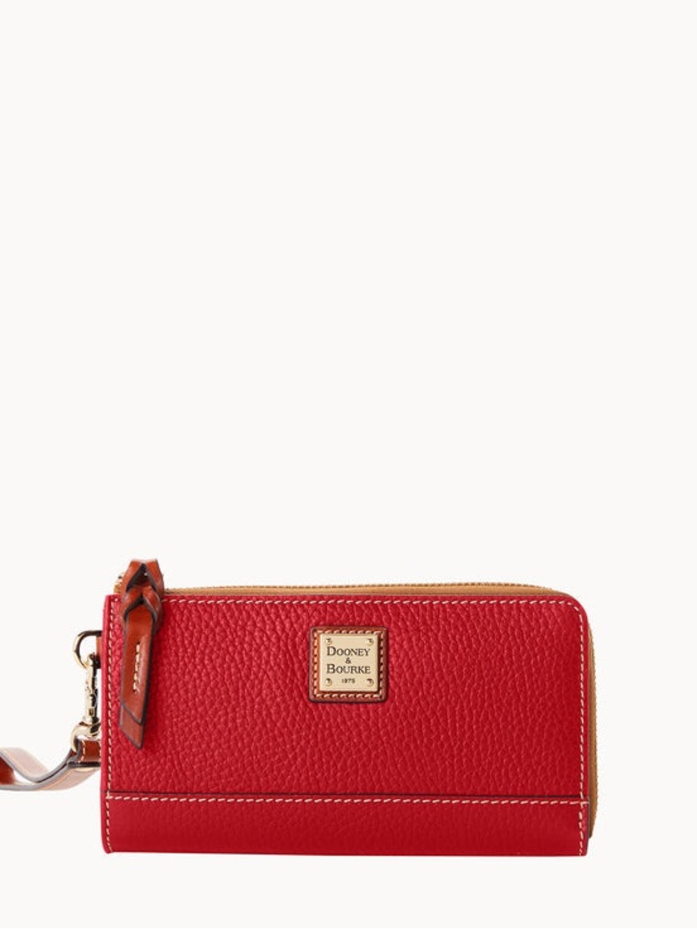 Dooney & Bourke Red Pebble Leather Zip Wristlet